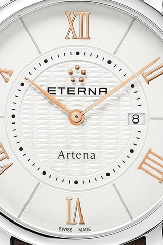 Montre à quartz en cuir - Marron et argenté