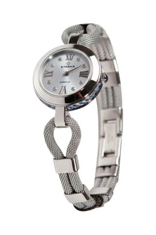 Montre automatique en acier, nacre et diamants