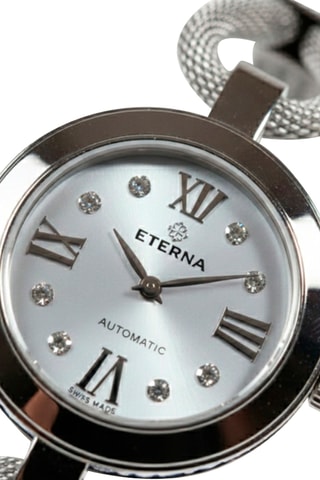 Montre automatique en acier, nacre et diamants