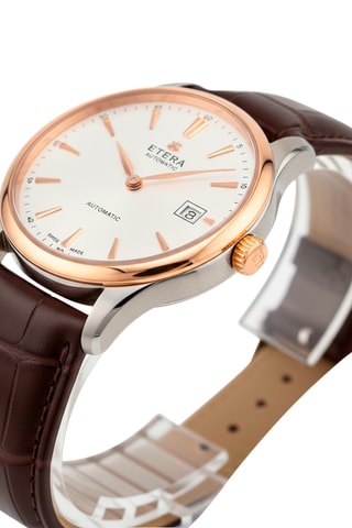 Montre automatique en cuir - Marron et doré