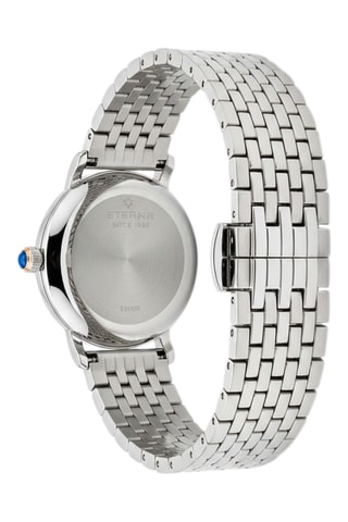 Montre à quartz en acier, nacre et diamants