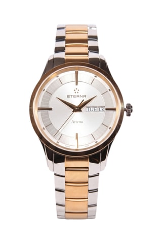 Montre à quartz en acier - Argenté et doré rose