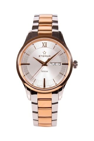 Montre à quartz en acier - Argenté et doré rose