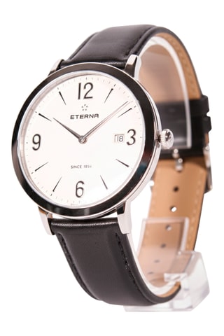 Montre à quartz en cuir - Noir et argenté