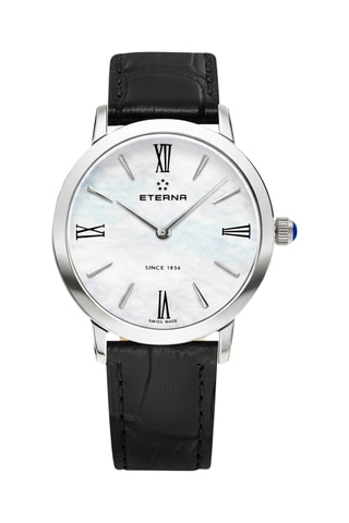 Montre à quartz en cuir et nacre