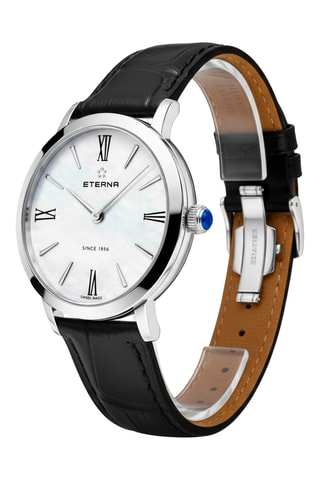 Montre à quartz en cuir et nacre