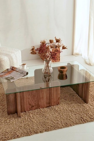 Table basse Escape - Plateau en verre trempé - 105 x 65 x 30 cm