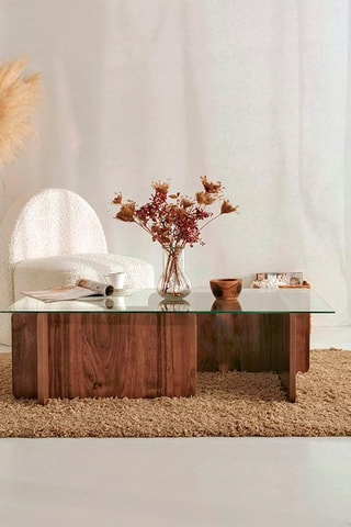 Table basse Escape - Plateau en verre trempé - 105 x 65 x 30 cm