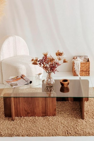 Table basse Escape - Plateau en verre trempé - 105 x 65 x 30 cm
