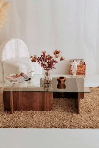 Table basse Escape - Plateau en verre trempé - 105 x 65 x 30 cm