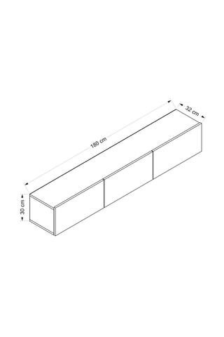 Meuble TV 3 portes - 180 x 30 x 32 cm
