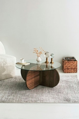 Table basse Bubble  - Plateau en verre trempé - 75 x 75 x 35 cm