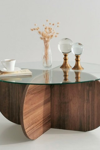Table basse Bubble  - Plateau en verre trempé - 75 x 75 x 35 cm