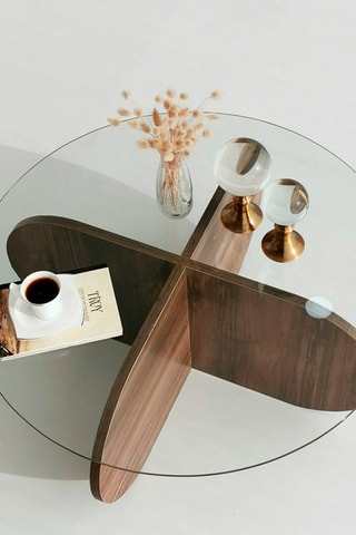 Table basse Bubble  - Plateau en verre trempé - 75 x 75 x 35 cm