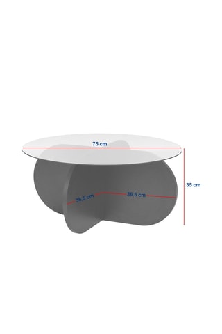 Table basse avec plateau en verre trempé Aeris - 75 x 75 x 35 cm