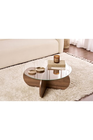 Table basse avec plateau en verre trempé Aeris - 75 x 75 x 35 cm