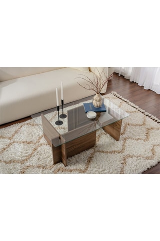 Table basse Vetrino  - Plateau en verre trempé - 105 x 40 x 65 cm