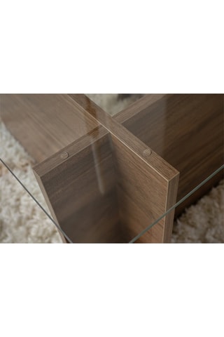Table basse Vetrino  - Plateau en verre trempé - 105 x 40 x 65 cm