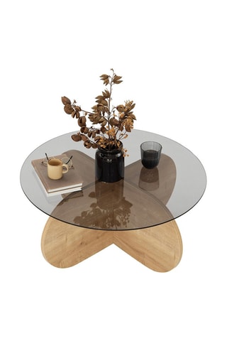 Table basse Bubble  - Plateau en verre trempé - 75 x 35 x 75 cm