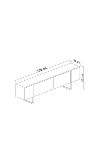 Meuble TV 2 abattants Luxe - 180 x 30 x 50 cm