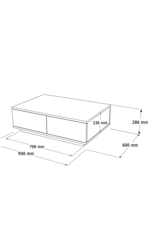 Table basse 2 abattants - 90 x 29 x 60 cm