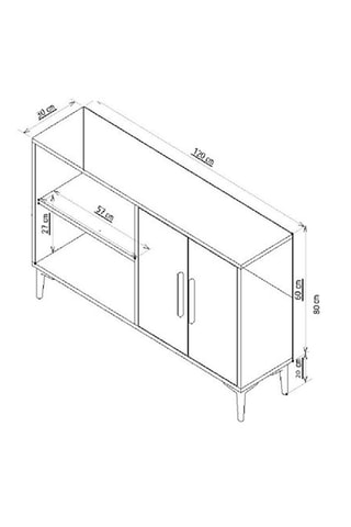 Console 4 portes Ahart  - 120 x 80 x 30 cm