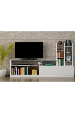Meuble TV 2 abattants - 164,4 x 25 x 91,3 cm
