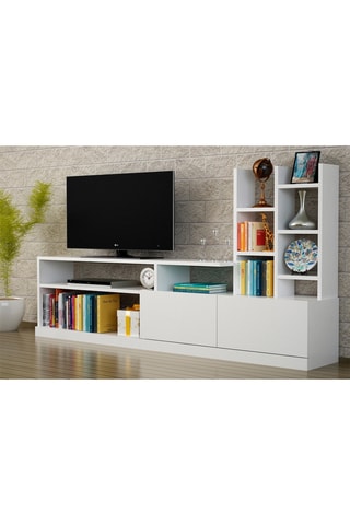 Meuble TV 2 abattants - 164,4 x 25 x 91,3 cm