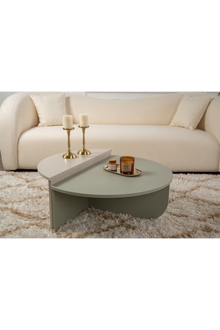 2 tables basses gigognes Orion - Vert et beige