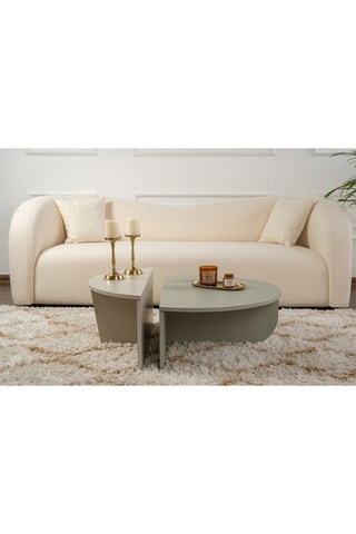 2 tables basses gigognes Orion - Vert et beige