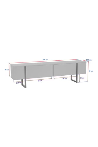 Meuble TV Serenity 2 abattants - 180 x 50 x 29,5 cm