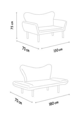 Canapé convertible Chatto - 2 places - En polyester