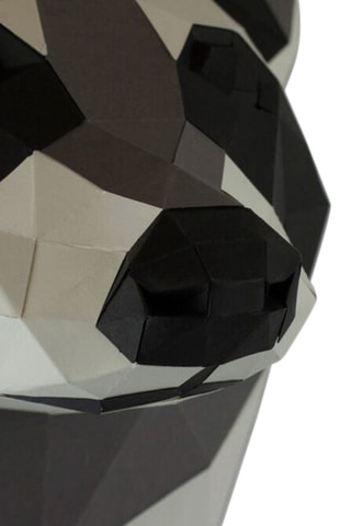 Origami 3D guaxinim - 18 x 16 x 16,5 cm - Cinzento
