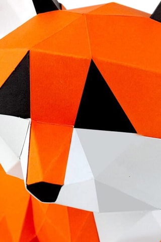 Origami 3D raposa sentada - 29 x 21 x 26 cm - Laranja