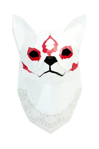 Origami 3D cabeça de raposa Japão - 34 x 18 x 21,5 cm - Branco