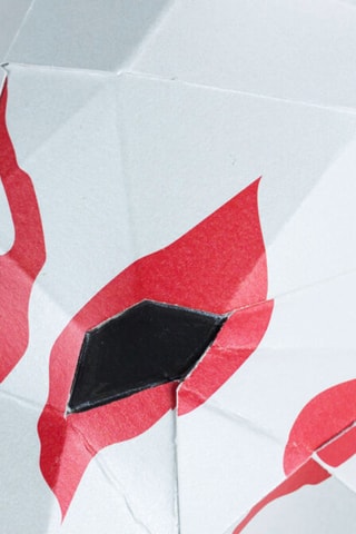 Origami 3D cabeça de raposa Japão - 34 x 18 x 21,5 cm - Branco