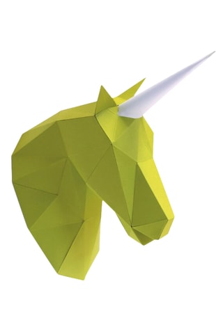 Origami 3D Unicórnio - 16,5 x 25 x 33 cm - Verde 