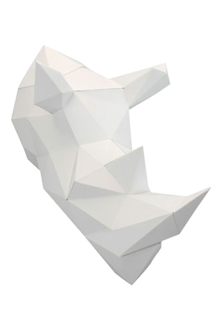 Origami 3D Rinoceronte - 31 x 20 x 39 cm - Branco