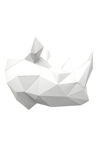 Origami 3D Rinoceronte - 31 x 20 x 39 cm - Branco