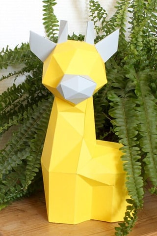 Origami 3D girafa - 32 x 16 x 8,5 cm - Amarelo