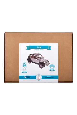 2CV em madeira - 38 x 15,5 x 15 cm - Cinzento-claro
