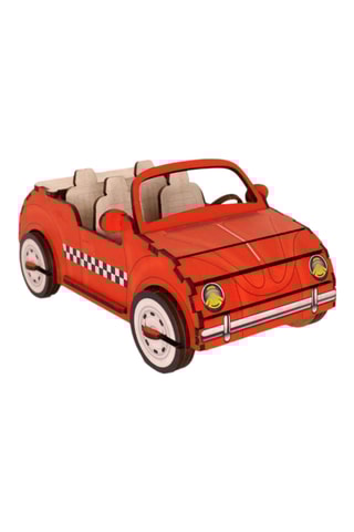 Carro descapotável em madeira - 20 x 11 x 8 cm
