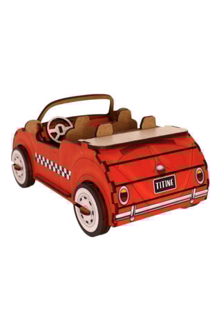 Carro descapotável em madeira - 20 x 11 x 8 cm