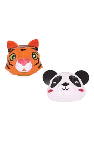 Origami 3D Troféu Easy Peasy Panda e Tigre - 36 x 17 x 12 cm - Branco e laranja