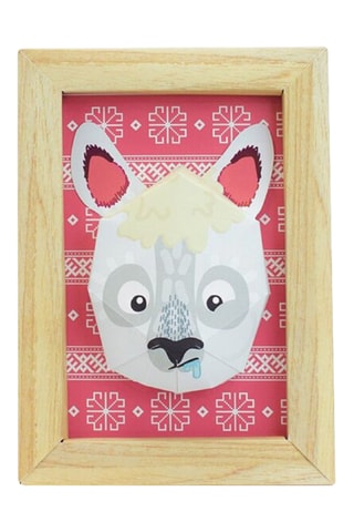 Decoração de parede Lama - 26 x 18,5 cm - Bege e vermelho