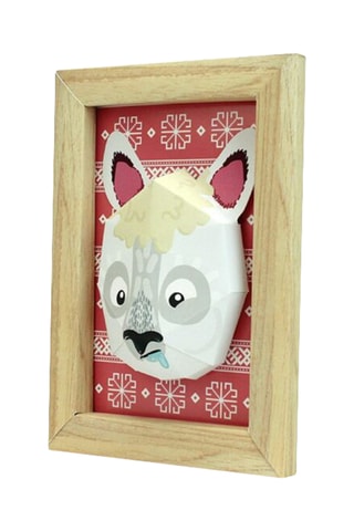 Decoração de parede Lama - 26 x 18,5 cm - Bege e vermelho