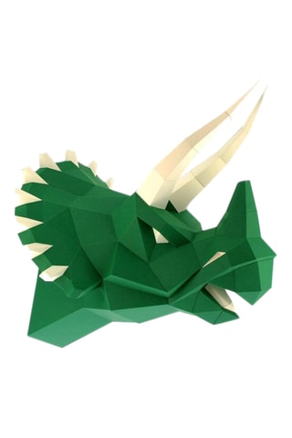 Origami 3D tricerátops - 40 x 37 x 55 cm - Verde