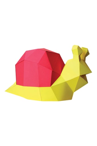 Origami 3D caracol - 16,5 x 30 x 13,5 cm - Vermelho e amarelo