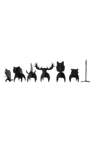 7 troféus em cartão 3D - 13 x 7 cm - Preto