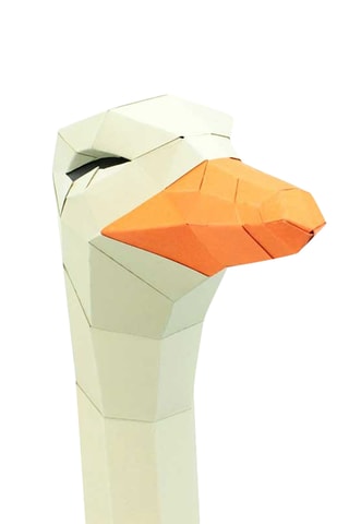 Avestruz decorativa - 52 x 36 x 27,5 cm - Verde-escuro